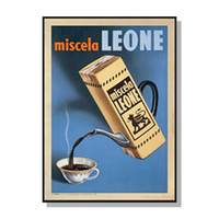 Wall Art 100cmx150cm Miscela Leone, 1950 Black Frame Canvas