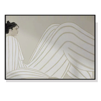 50cmx70cm Abstract Lady Black Frame Canvas Wall Art