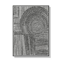 90cmx135cm Clustered Dots B Black Frame Canvas Wall Art 