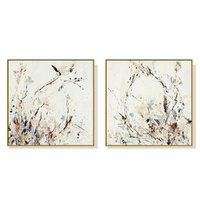 90cmx90cm Afternoon Walk 2 Sets Gold Frame Canvas Wall Art 