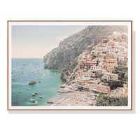 90cmx135cm Italy Amalfi Coast Wood Frame Canvas Wall Art 