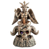 Baphomet Horned Skull LED Backflow Incense Burner