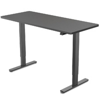 Sit To Stand Up Standing Desk, 140x60cm, 72-118cm Electric Height Adjustable, 70kg Load, Black/Black Frame