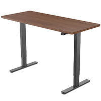 Sit To Stand Up Standing Desk, 120x60cm, 72-118cm Electric Height Adjustable, 70kg Load, Walnut Style/Black Frame