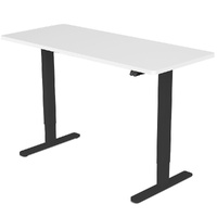 Sit To Stand Up Standing Desk, 120x60cm, 72-118cm Electric Height Adjustable, 70kg Load, White/Black Frame