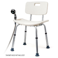 Equipmed Shower Chair Stool Adjustable Seat Bath Aid with Shower Holder