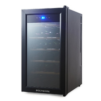 47L 18 Bottle Wine Bar Fridge Countertop Cooler Compressor Mirrored Glass Door, Black