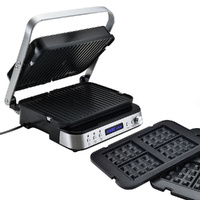 EUROCHEF Smart Multi Contact Grill Sandwich Press Panini Waffle Maker Griddle Stainless Steel