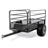 Towed Steel Mesh Dump Cart Garden ATV Mower Trailer Tray 1250lbs