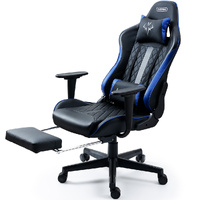 Apex Series Reclining Gaming Ergonomic Office Chair with Footrest, Black and Blue