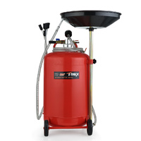 T-REX 80L Mobile Waste Oil Drainer Tank, Pneumatic, Telescopic, Extractor Probes, Workshop