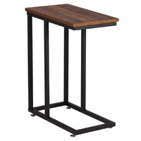  C-Shaped End Table with Anti Slip Base (Walnut)