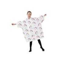  Hoodie Blanket (Kids Unicorn white)