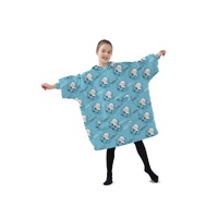  Hoodie Blanket (Kids Sheep light blue )