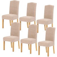 6pcs Dining Chair Slipcovers/ Protective Covers (Ivory) GO-DCS-101-RDT