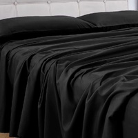 4 Pcs Bed Sheet Set 1000 Thread Count Ultra Soft Microfiber - Single (Black) GO-BS-110-XS