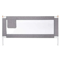 90CM Height Adjustable Folding Kids Safety Bed Rail (180X90CM Single Side 1 PCS, Grey) GO-SBR-101-JL