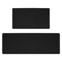 PVC Kitchen Mat 2pcs Set Black