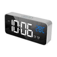  Digital Clock Mirrored Grey