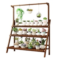 Bamboo Plant Stand 3 Tier Dark Brown