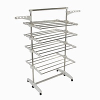 Laundry Drying Rack 4 Tier, Adjustable and Foldable Clothing Rack,  White