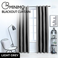 Blackout Window Curtains for Thermal Insulated Room (Set of 2, W132cm x D243cm, Light Grey)