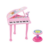 Kids Electronic Piano Keyboard Toy with Microphone and Chair (Pink) GO-MAT-102-XC