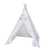  Kids Teepee Tent with Side Window and Carry Case - White Forest