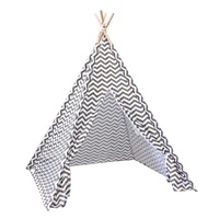  Kids Teepee Tent with Side Window and Carry Case - Wave Stripe