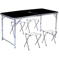 Camping Table 120cm Black With 4 Chair