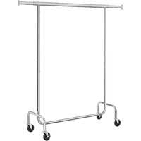  Heavy Duty Clothes Rack on Wheels Metal Chrome Extendable