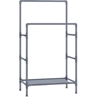 Metal Clothes Rack with 2 Rails Grey