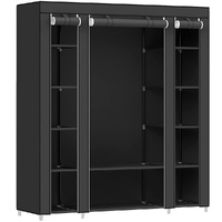  Non-Woven Fabric Wardrobe Bedroom Furniture Storage Black