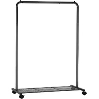  Clothes Rack with Wheels Sturdy Steel Frame Black