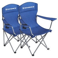 Set of 2 Folding Camping Outdoor Chairs Blue