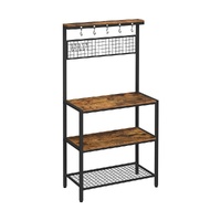 3 Tier Kitchen Storage Shelves with 10 S-Hooks