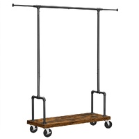  Clothes Rack Single Rail with Wheels