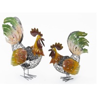 2 Piece Doodle Doo & Peck Metal Candle Holder