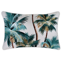 Cushion Cover-With Piping-Palm Trees White-35cm x 50cm