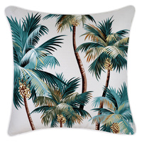 Cushion Cover-With Piping-Palm Trees White-45cm x 45cm