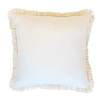 Cushion Cover-Coastal Fringe Natural-Solid Natural-45cm x 45cm