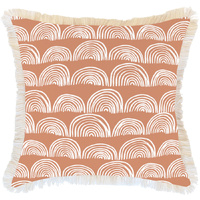 Cushion Cover-Coastal Fringe- Rainbows-Clay-60cm x 60cm