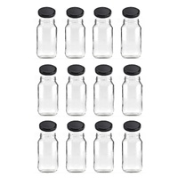 12x 750ml Flint Glass Jars + Twist Lids - Round Food Storage Preserving Jar