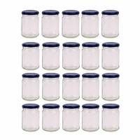 20x 150ml Flint Glass Jars + Twist Finish - Lids Round Food Storage Small Spices