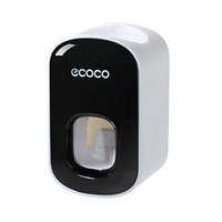 Ecoco Wall mount auto ands Free Toothpaste Dispenser Automatic Toothpaste Squeezer Bathroom Toothpaste Holder Black