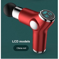 Mini Massage Gun LCD Display Percussion Massager Muscle Relaxing Therapy Deep Tissue AU Red