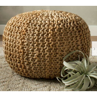 Braided Ottoman Jute Pouffe Footstool Hand Knitted