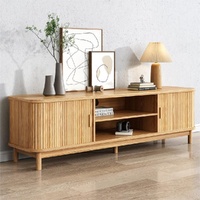 160cm Ribbed Natural Entertainment Unit