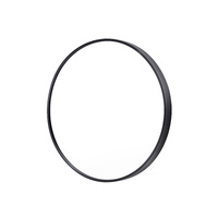 Wall Mirror Round Aluminum Frame Bathroom 50cm BLACK