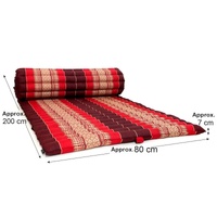 Natural Kapok Filled XL Day bed Roll Out Mattress Large Foldout Mat relaxation day bed camping or Yoga Matt - RED